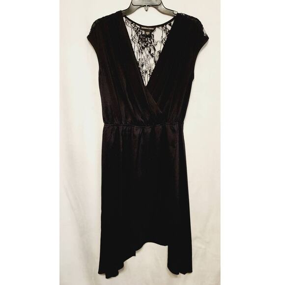 Victoria's Secret VS Satin Lace Faux Wrap Black Dress Size Small - Picture 2 of 9